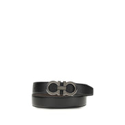 Cintura Regular Ferragamo Nera In Pelle Di Vitello Bos Taurus