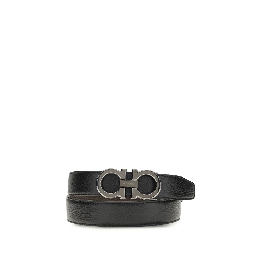 Cintura Regular Ferragamo Nera In Pelle Di Vitello Bos Taurus