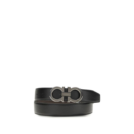 Cintura Regular Ferragamo Nera In Pelle Di Vitello Bos Taurus
