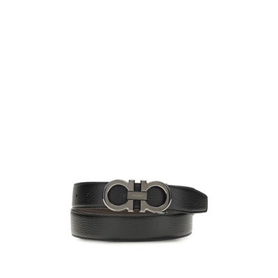 Ceinture Ferragamo en cuir de veau noir Bos Taurus, taille standard