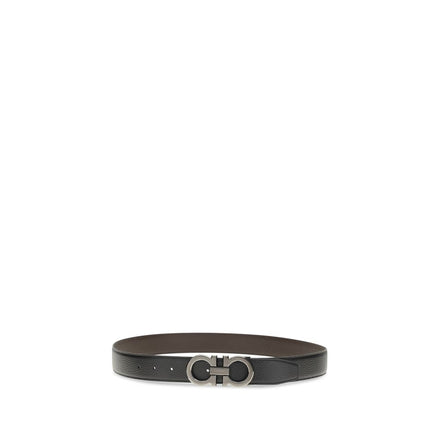 Ceinture Ferragamo en cuir de veau noir Bos Taurus, taille standard