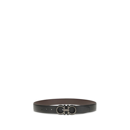 Ceinture Ferragamo en cuir de veau noir Bos Taurus, taille standard