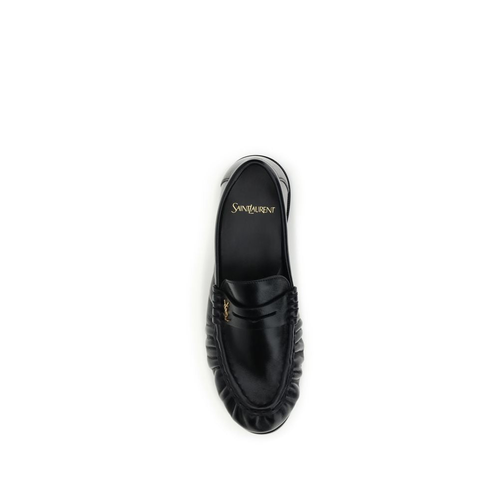 Saint Laurent Black Slip-On Loafers