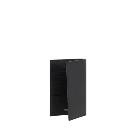 Portefeuille Ferragamo en cuir de veau noir Bos Taurus