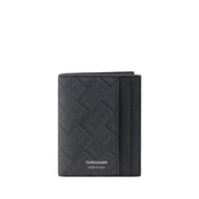 Portefeuille Ferragamo en cuir de veau noir Bos Taurus