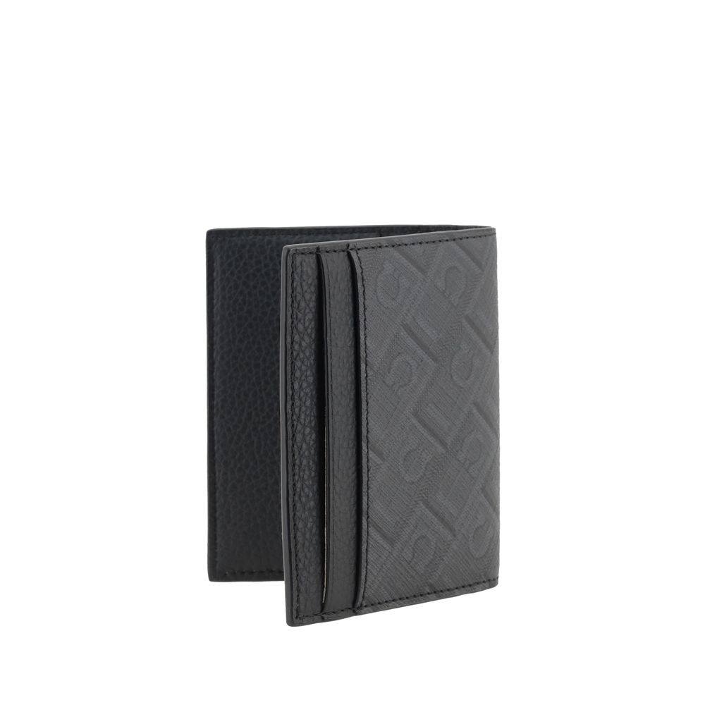 Portefeuille Ferragamo en cuir de veau noir Bos Taurus