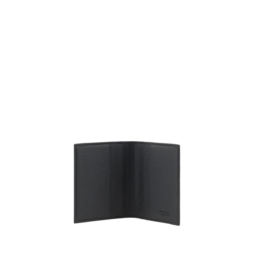 Portefeuille Ferragamo en cuir de veau noir Bos Taurus