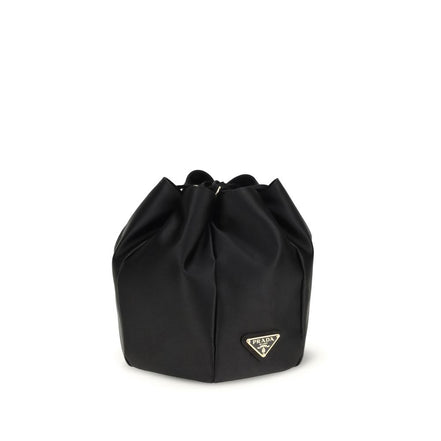 Prada Black Silk Bucket Bag