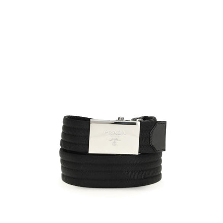 Cintura sottile in poliestere nero Prada