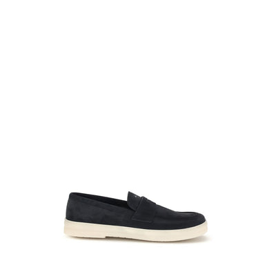 Prada Blue Calf Leather Slip-On Loafers