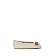 Ballerine Ferragamo in pelle di vitello bianca Bos Taurus