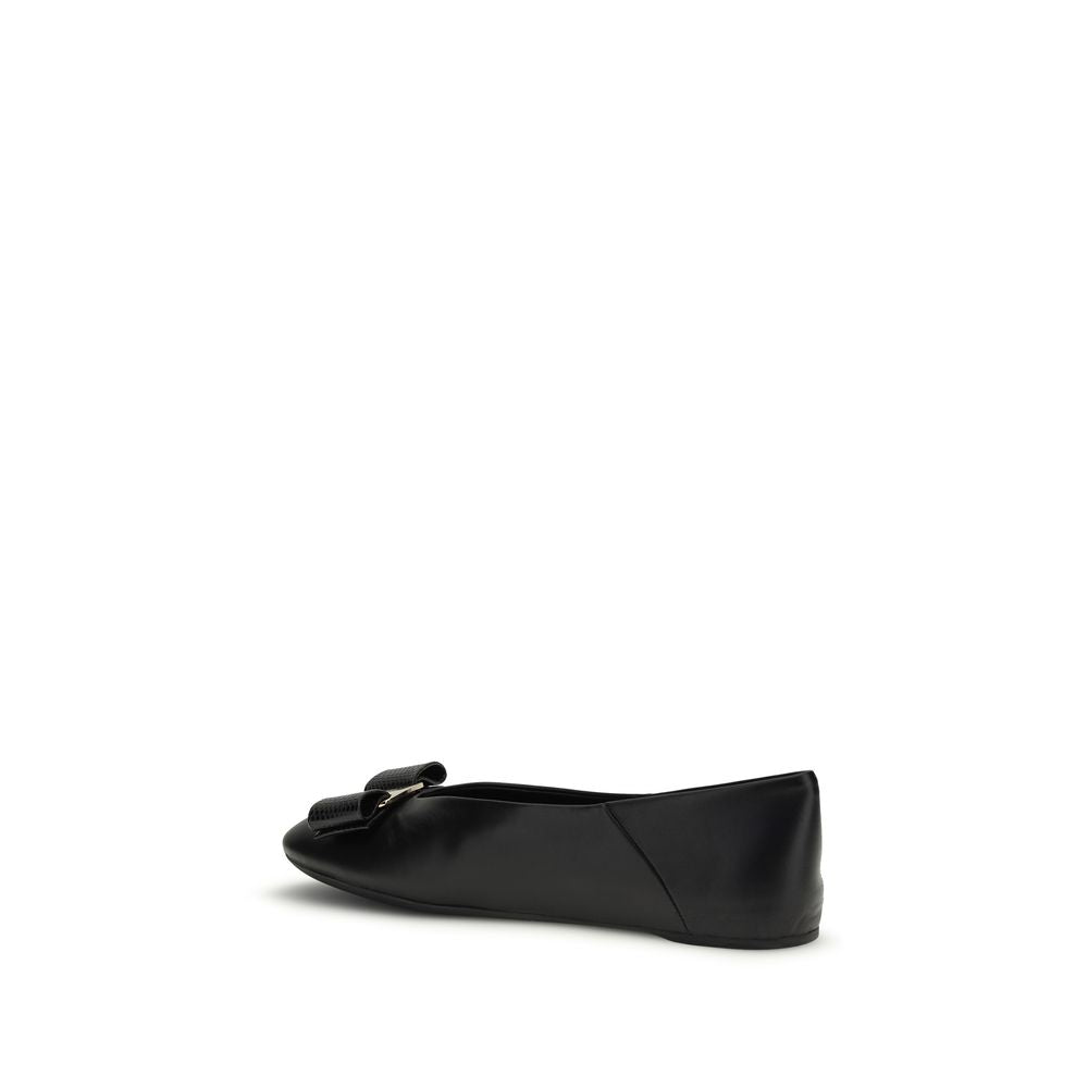 Ferragamo Black Ballet Flats
