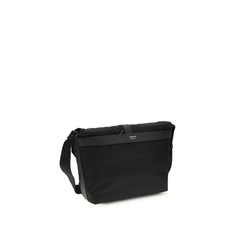 Borsa a Spalla Ferragamo in Nylon Nero