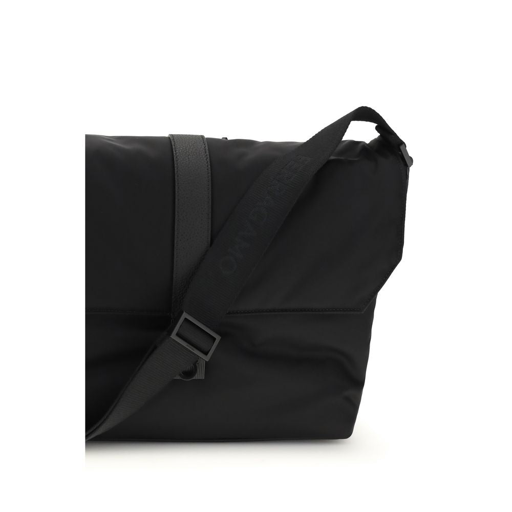 Borsa a Spalla Ferragamo in Nylon Nero