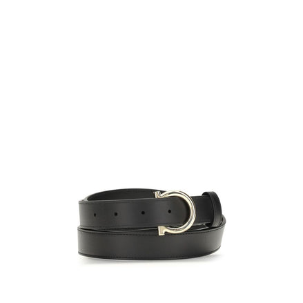 Ferragamo Black Calf Leather Regular Belt - Women
