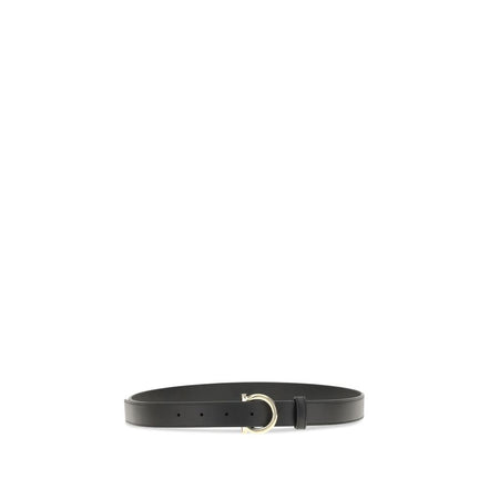 Ferragamo Black Calf Leather Regular Belt - Women