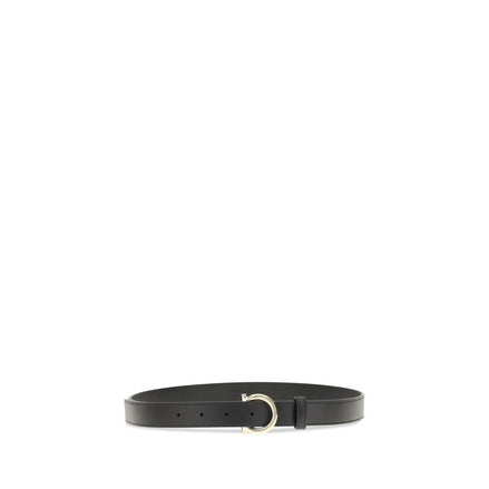 Ferragamo Black Calf Leather Regular Belt - Women