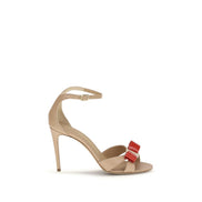 Sandales à talon aiguille Ferragamo en cuir de veau beige Bos Taurus
