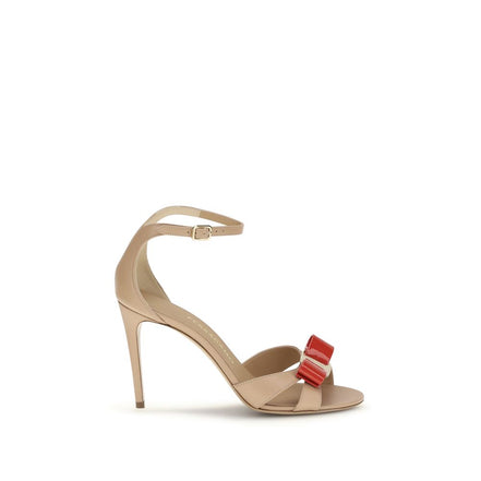 Sandales à talon aiguille Ferragamo en cuir de veau beige Bos Taurus