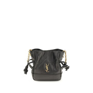 Pochette Saint Laurent noire en cuir d'agneau Ovis Aries Aries