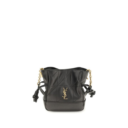 Pochette Saint Laurent noire en cuir d'agneau Ovis Aries Aries