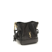 Pochette Saint Laurent noire en cuir d'agneau Ovis Aries Aries