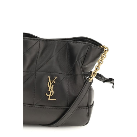 Pochette Saint Laurent noire en cuir d'agneau Ovis Aries Aries