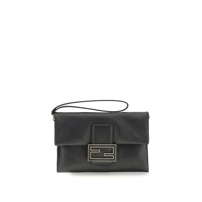 Pochette Fendi noire en agneau Ovis Aries