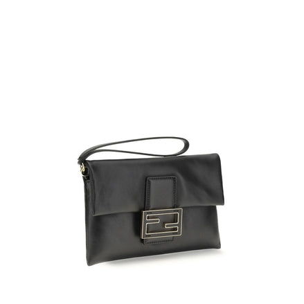 Pochette Fendi noire en agneau Ovis Aries