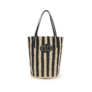 Valentino Garavani Black Raffia Bucket Bag