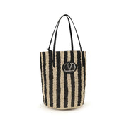 Valentino Garavani Black Raffia Bucket Bag