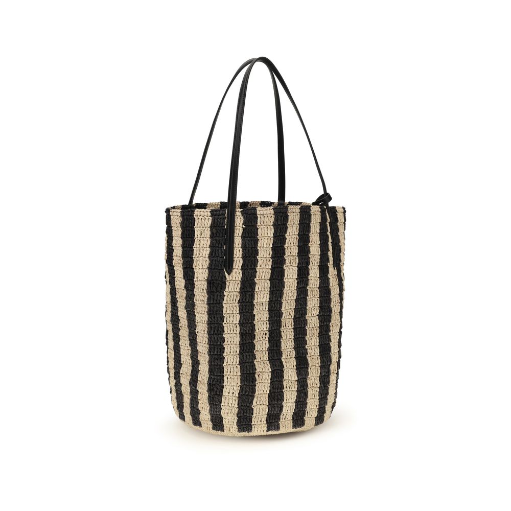 Valentino Garavani Black Raffia Bucket Bag