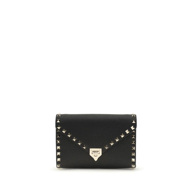 Portefeuille Valentino Garavani en Cuir de Veau Noir Bos Taurus