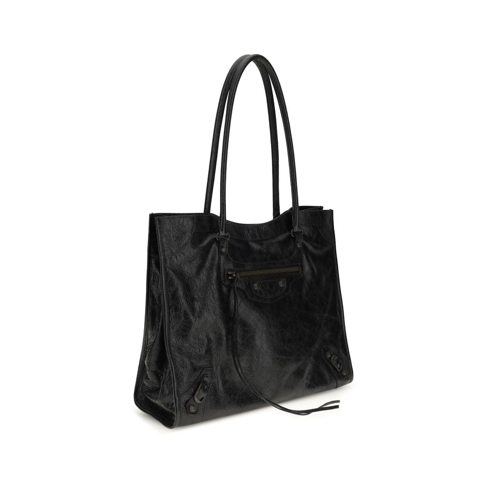 Balenciaga Black Lamb Shoulder Bag - Le City Tote
