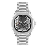 Montre habillée en acier inoxydable gris Philipp Plein
