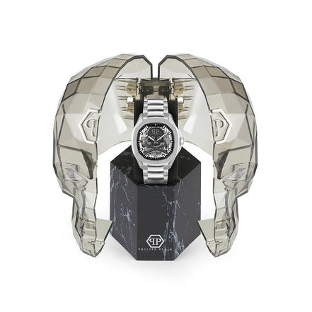 Montre habillée en acier inoxydable gris Philipp Plein