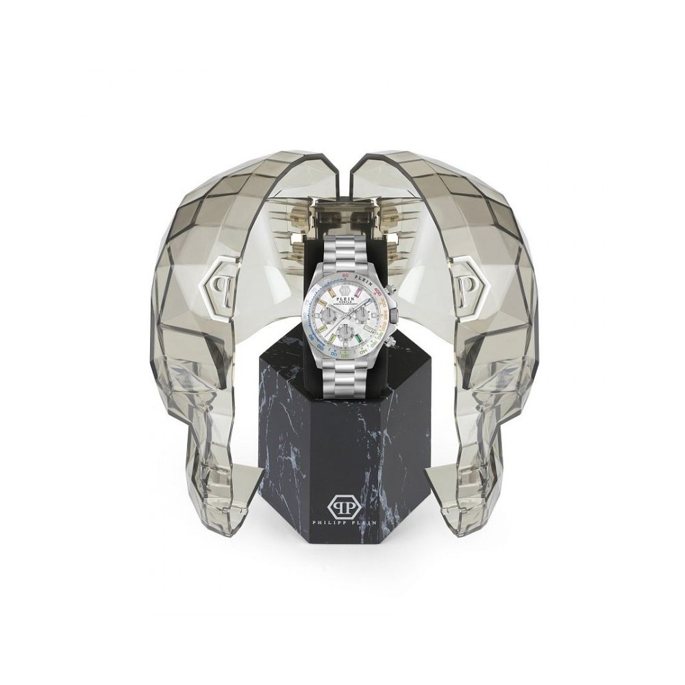 Montre habillée en acier inoxydable gris Philipp Plein