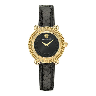 Montre habillée en fourrure noire Versace
