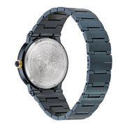 Montre habillée Versace bleue en acier inoxydable