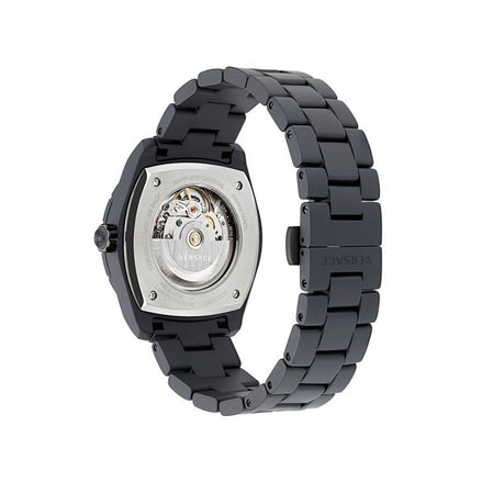 Montre habillée en céramique noire Versace