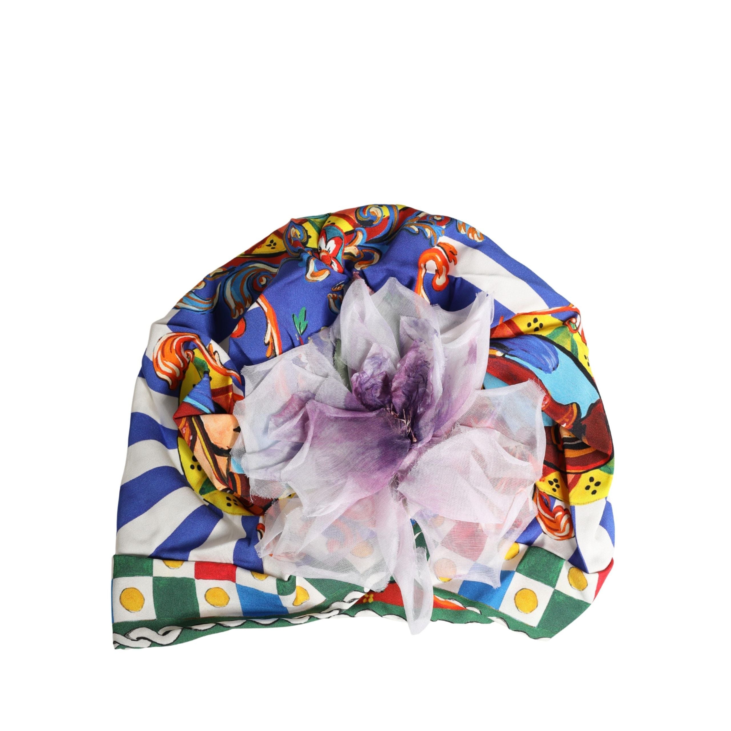 Dolce & Gabbana Turbante Cappello con Motivo Carretto Multicolor