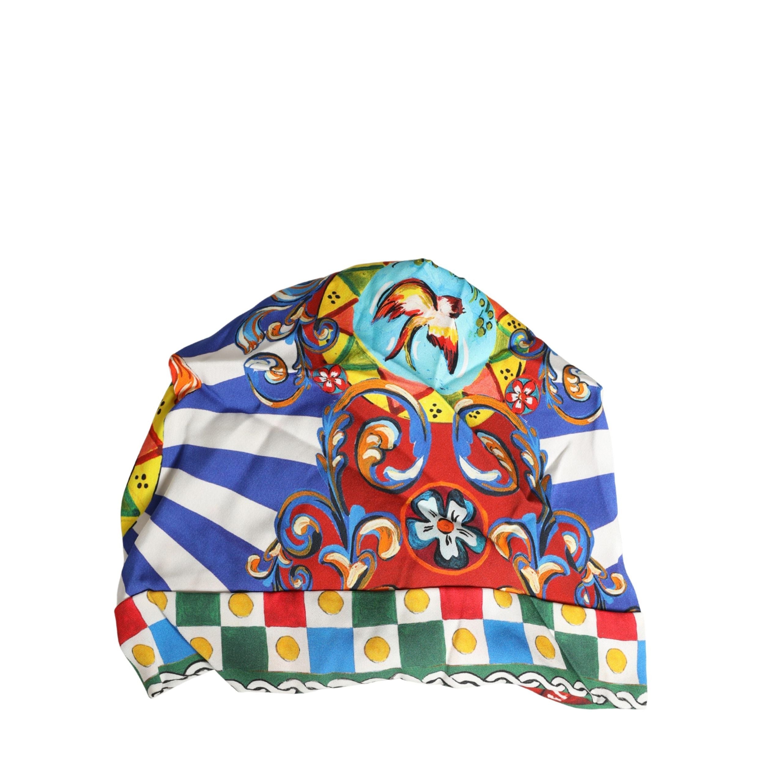 Dolce & Gabbana Turbante Cappello con Motivo Carretto Multicolor