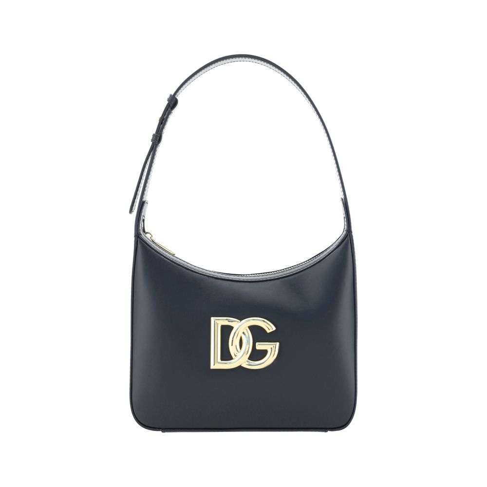 Borsa a Spalla Dolce & Gabbana in Pelle di Vitello Nera Bos Taurus