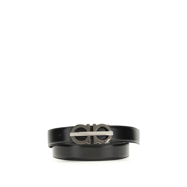 Ceinture Ferragamo en cuir de veau noir Bos Taurus, taille standard