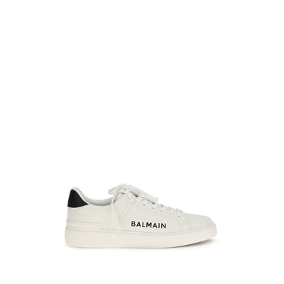 Baskets basses Balmain en cuir de veau blanc Bos Taurus