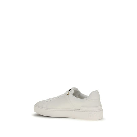 Balmain White Calf Leather Low Top Sneakers
