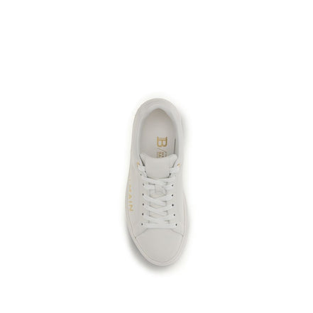 Balmain White Calf Leather Low Top Sneakers