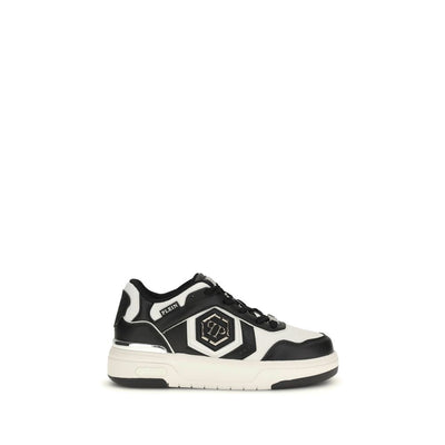 Sneakers sportive Philipp Plein in pelle di vitello nera Bos Taurus