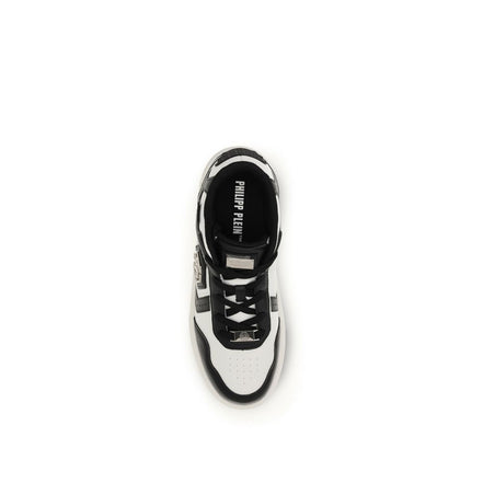 Baskets Philipp Plein en cuir de veau noir Bos Taurus