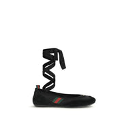 Ballerines en tissu noir Gucci